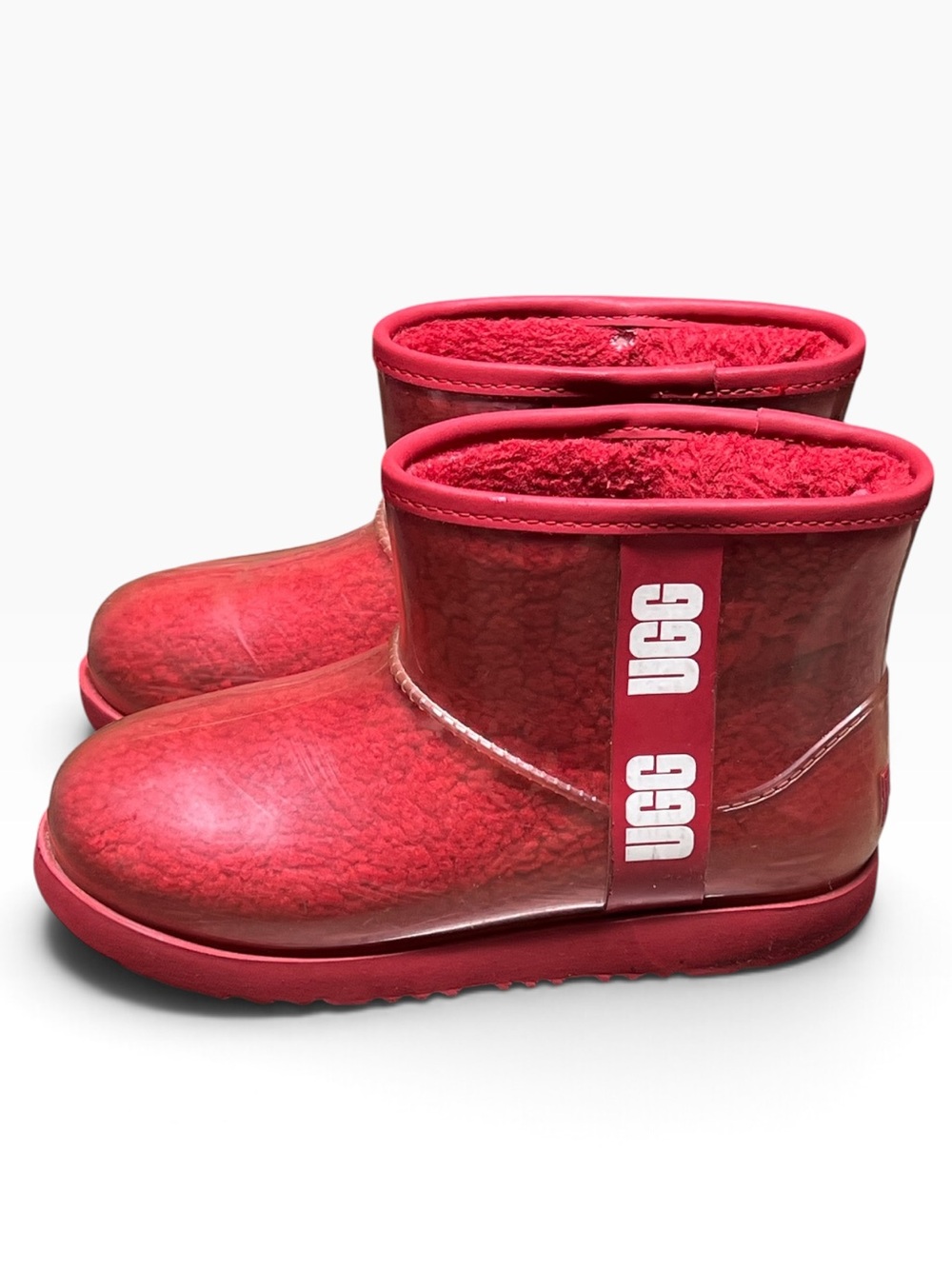 Ugg classic clear mini boots in samba red waterproof winter